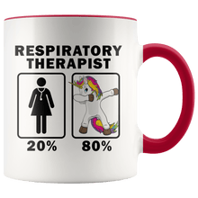 Load image into Gallery viewer, RobustCreative-Respiratory Therapist Dabbing Unicorn 80 20 Principle Superhero Girl Womens - 11oz Accent Mug Medical Personnel Gift Idea
