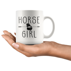 RobustCreative-Georgia Horse Girl Gifts Georgian Shape Country for women - 11oz White Mug Racing Lover Gift Idea