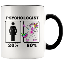 Load image into Gallery viewer, RobustCreative-Psychologist Dabbing Unicorn 20 80 Principle Superhero Girl Womens - 11oz Accent Mug Medical Personnel Gift Idea
