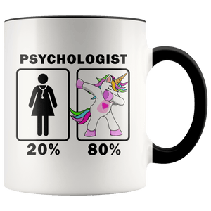 RobustCreative-Psychologist Dabbing Unicorn 20 80 Principle Superhero Girl Womens - 11oz Accent Mug Medical Personnel Gift Idea