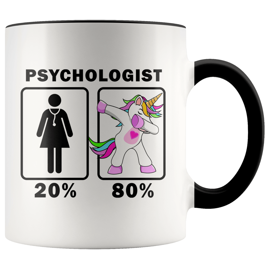 RobustCreative-Psychologist Dabbing Unicorn 20 80 Principle Superhero Girl Womens - 11oz Accent Mug Medical Personnel Gift Idea