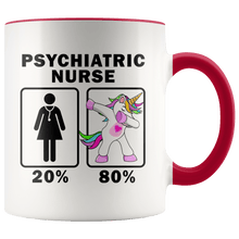 Load image into Gallery viewer, RobustCreative-Psychiatric Nurse Dabbing Unicorn 20 80 Principle Superhero Girl Womens - 11oz Accent Mug Medical Personnel Gift Idea
