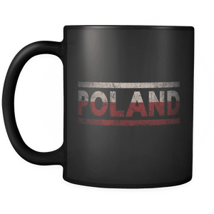 RobustCreative-Retro Vintage Flag Polish Poland 11oz Black Coffee Mug ~ Both Sides Printed