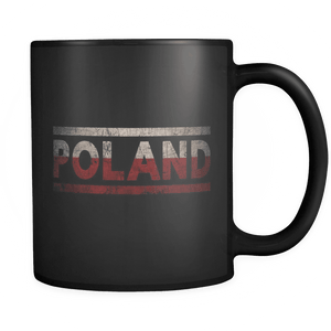 RobustCreative-Retro Vintage Flag Polish Poland 11oz Black Coffee Mug ~ Both Sides Printed
