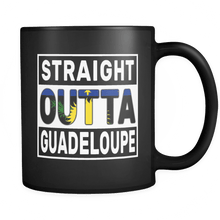 Load image into Gallery viewer, RobustCreative-Straight Outta Guadeloupe - Guadeloupean Flag 11oz Funny Black Coffee Mug - Independence Day Family Heritage - Women Men Friends Gift - Both Sides Printed (Distressed)
