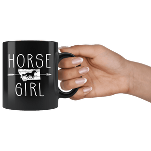 RobustCreative-Montana Horse Girl Gifts Montanan Shape Country for women - 11oz Black Mug Riding Lover Gift Idea