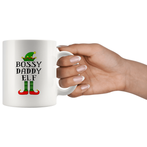 RobustCreative-Im The Bossy Daddy Elf Family Matching Outfits PJ - 11oz White Mug Christmas group green pjs costume Gift Idea