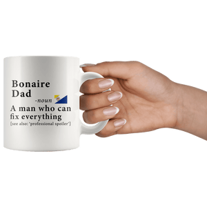 RobustCreative-Bonaire Dad Definition Bonaire Flag Fathers Day - 11oz White Mug family reunion gifts Gift Idea