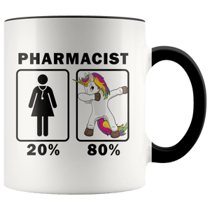 RobustCreative-Pharmacist Dabbing Unicorn 80 20 Principle Superhero Girl Womens - 11oz Accent Mug Medical Personnel Gift Idea