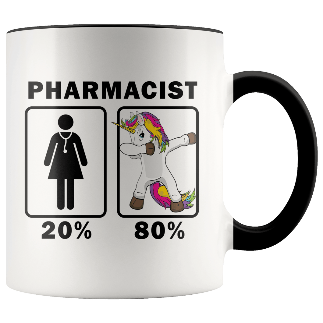 RobustCreative-Pharmacist Dabbing Unicorn 80 20 Principle Superhero Girl Womens - 11oz Accent Mug Medical Personnel Gift Idea