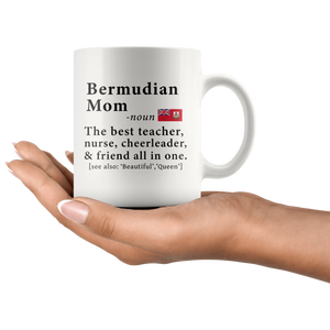 RobustCreative-Bermudian Mom Definition Bermuda Flag Mothers Day - 11oz White Mug family reunion gifts Gift Idea