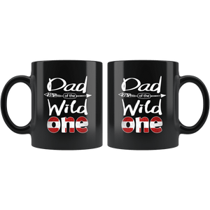 RobustCreative-Danish Dad of the Wild One Birthday Denmark Flag Black 11oz Mug Gift Idea