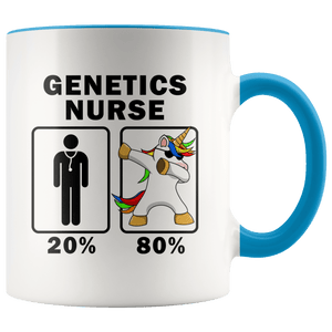 RobustCreative-Genetics Nurse Dabbing Unicorn 80 20 Principle Graduation Gift Mens - 11oz Accent Mug Medical Personnel Gift Idea