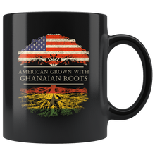 Load image into Gallery viewer, RobustCreative-Ghanaian Roots American Grown Fathers Day Gift - Ghanaian Pride 11oz Funny Black Coffee Mug - Real Ghana Hero Flag Papa National Heritage - Friends Gift - Both Sides Printed
