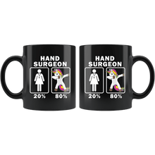 Load image into Gallery viewer, RobustCreative-Hand Surgeon Dabbing Unicorn 80 20 Principle Superhero Girl Womens - 11oz Black Mug Medical Personnel Gift Idea
