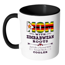 Load image into Gallery viewer, RobustCreative-Best Mom Ever with Zimbabwean Roots - Zimbabwe Flag 11oz Funny Black &amp; White Coffee Mug - Mothers Day Independence Day - Women Men Friends Gift - Both Sides Printed (Distressed)
