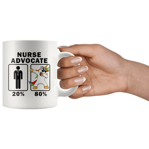 RobustCreative-Nurse Advocate Dabbing Unicorn 80 20 Principle Graduation Gift Mens - 11oz White Mug Medical Personnel Gift Idea