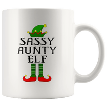 Load image into Gallery viewer, RobustCreative-Im The Sassy Aunty Elf Family Matching Outfits PJ - 11oz White Mug Christmas group green pjs costume Gift Idea
