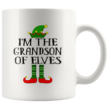 Load image into Gallery viewer, RobustCreative-Im The Grandson of Elves Family Matching Elf Outfits PJ - 11oz White Mug Christmas group green pjs costume Gift Idea
