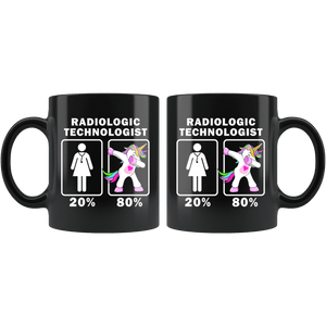 RobustCreative-Radiologic Technologist Dabbing Unicorn 20 80 Principle Superhero Girl Womens - 11oz Black Mug Medical Personnel Gift Idea