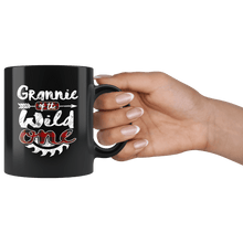 Load image into Gallery viewer, RobustCreative-Grannie of the Wild One Lumberjack Woodworker Sawdust Glitter - 11oz Black Mug measure once plaid pajamas Gift Idea
