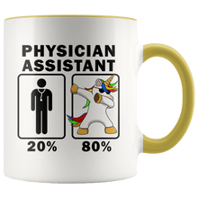 Load image into Gallery viewer, RobustCreative-Physician Assistant Dabbing Unicorn 80 20 Principle Graduation Gift Mens - 11oz Accent Mug Medical Personnel Gift Idea
