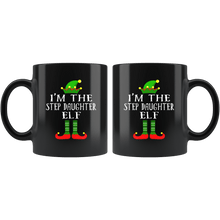 Load image into Gallery viewer, RobustCreative-Im The Step Daughter Elf Matching Family Christmas - 11oz Black Mug Christmas group green pjs costume Gift Idea
