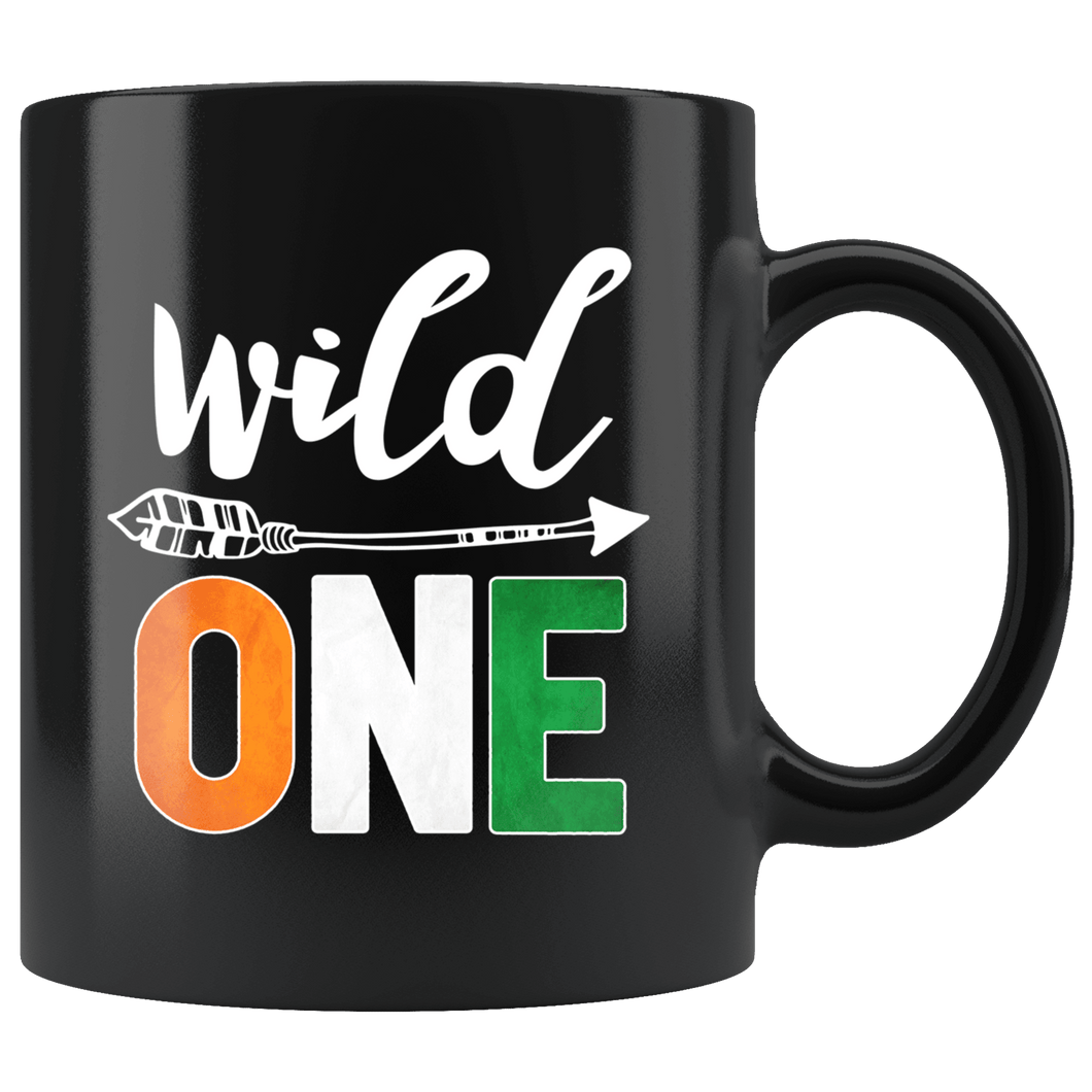 RobustCreative-Ivory Coast Wild One Birthday Outfit 1 Ivorian Flag Black 11oz Mug Gift Idea