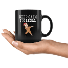 Load image into Gallery viewer, RobustCreative-Llama Dabbing Santa Keep Calm Im Legal Alpaca Peru Cute - 11oz Black Mug Christmas gift idea Gift Idea
