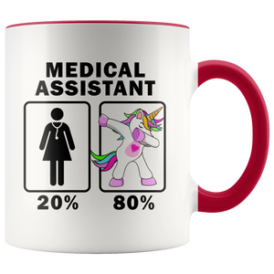 RobustCreative-Medical Assistant Dabbing Unicorn 20 80 Principle Superhero Girl Womens - 11oz Accent Mug Medical Personnel Gift Idea