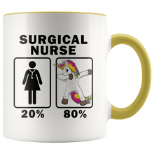 Load image into Gallery viewer, RobustCreative-Surgical Nurse Dabbing Unicorn 80 20 Principle Superhero Girl Womens - 11oz Accent Mug Medical Personnel Gift Idea
