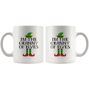 RobustCreative-Im The Granny of Elves Family Matching Elf Outfits PJ - 11oz White Mug Christmas group green pjs costume Gift Idea