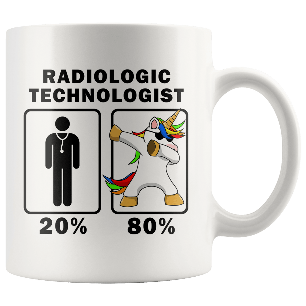 RobustCreative-Radiologic Technologist Dabbing Unicorn 80 20 Principle Graduation Gift Mens - 11oz White Mug Medical Personnel Gift Idea