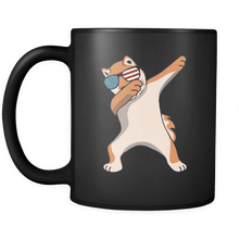 Load image into Gallery viewer, RobustCreative-Dabbing Shiba Inu Dog America Flag - Patriotic Merica Murica Pride - 4th of July USA Independence Day - 11oz Black Funny Coffee Mug Women Men Friends Gift ~ Both Sides Printed
