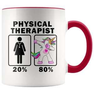 RobustCreative-Physical Therapist Dabbing Unicorn 20 80 Principle Superhero Girl Womens - 11oz Accent Mug Medical Personnel Gift Idea