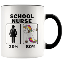 Load image into Gallery viewer, RobustCreative-School Nurse Dabbing Unicorn 80 20 Principle Superhero Girl Womens - 11oz Accent Mug Medical Personnel Gift Idea
