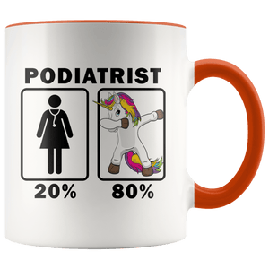 RobustCreative-Podiatrist Dabbing Unicorn 80 20 Principle Superhero Girl Womens - 11oz Accent Mug Medical Personnel Gift Idea