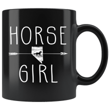 Load image into Gallery viewer, RobustCreative-Nevada Horse Girl Gifts Nevadan Shape Country for women - 11oz Black Mug Racing Lover Gift Idea
