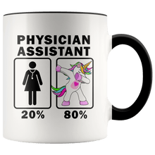 Load image into Gallery viewer, RobustCreative-Physician Assistant Dabbing Unicorn 20 80 Principle Superhero Girl Womens - 11oz Accent Mug Medical Personnel Gift Idea
