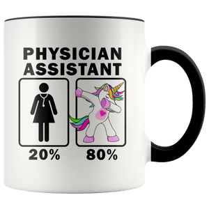 RobustCreative-Physician Assistant Dabbing Unicorn 20 80 Principle Superhero Girl Womens - 11oz Accent Mug Medical Personnel Gift Idea