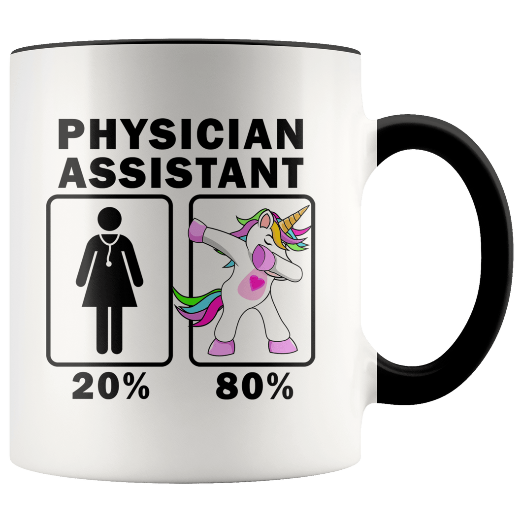 RobustCreative-Physician Assistant Dabbing Unicorn 20 80 Principle Superhero Girl Womens - 11oz Accent Mug Medical Personnel Gift Idea