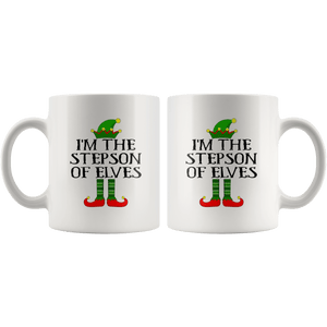 RobustCreative-Im The Stepson of Elves Family Matching Elf Outfits PJ - 11oz White Mug Christmas group green pjs costume Gift Idea