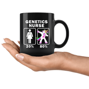 RobustCreative-Genetics Nurse Dabbing Unicorn 20 80 Principle Superhero Girl Womens - 11oz Black Mug Medical Personnel Gift Idea