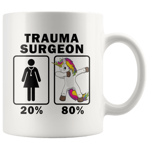 RobustCreative-Trauma Surgeon Dabbing Unicorn 80 20 Principle Superhero Girl Womens - 11oz White Mug Medical Personnel Gift Idea