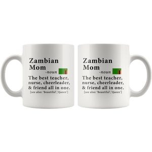 RobustCreative-Zambian Mom Definition Zambia Flag Mothers Day - 11oz White Mug family reunion gifts Gift Idea