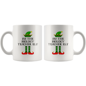 RobustCreative-Im The Biology Teacher Elf Christmas Teaching's - 11oz White Mug I Just Really Like to Teach Cute Tiny Humans Gift Idea