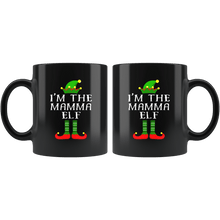 Load image into Gallery viewer, RobustCreative-Im The Mamma Elf Matching Family Christmas - 11oz Black Mug Christmas group green pjs costume Gift Idea
