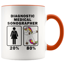 Load image into Gallery viewer, RobustCreative-Diagnostic Medical Sonographer Dabbing Unicorn 80 20 Principle Superhero Girl Womens - 11oz Accent Mug Medical Personnel Gift Idea
