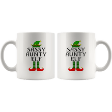 Load image into Gallery viewer, RobustCreative-Im The Sassy Aunty Elf Family Matching Outfits PJ - 11oz White Mug Christmas group green pjs costume Gift Idea
