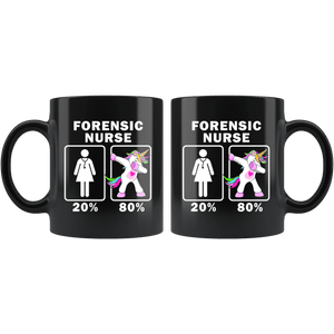 RobustCreative-Forensic Nurse Dabbing Unicorn 20 80 Principle Superhero Girl Womens - 11oz Black Mug Medical Personnel Gift Idea